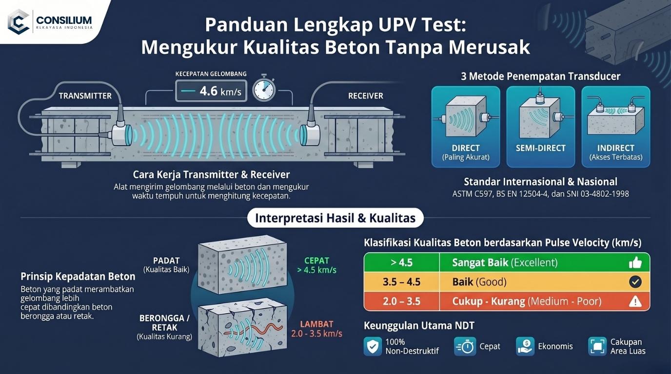 UPV Test untuk Deteksi Retak Internal, Void, dan Beton Keropos